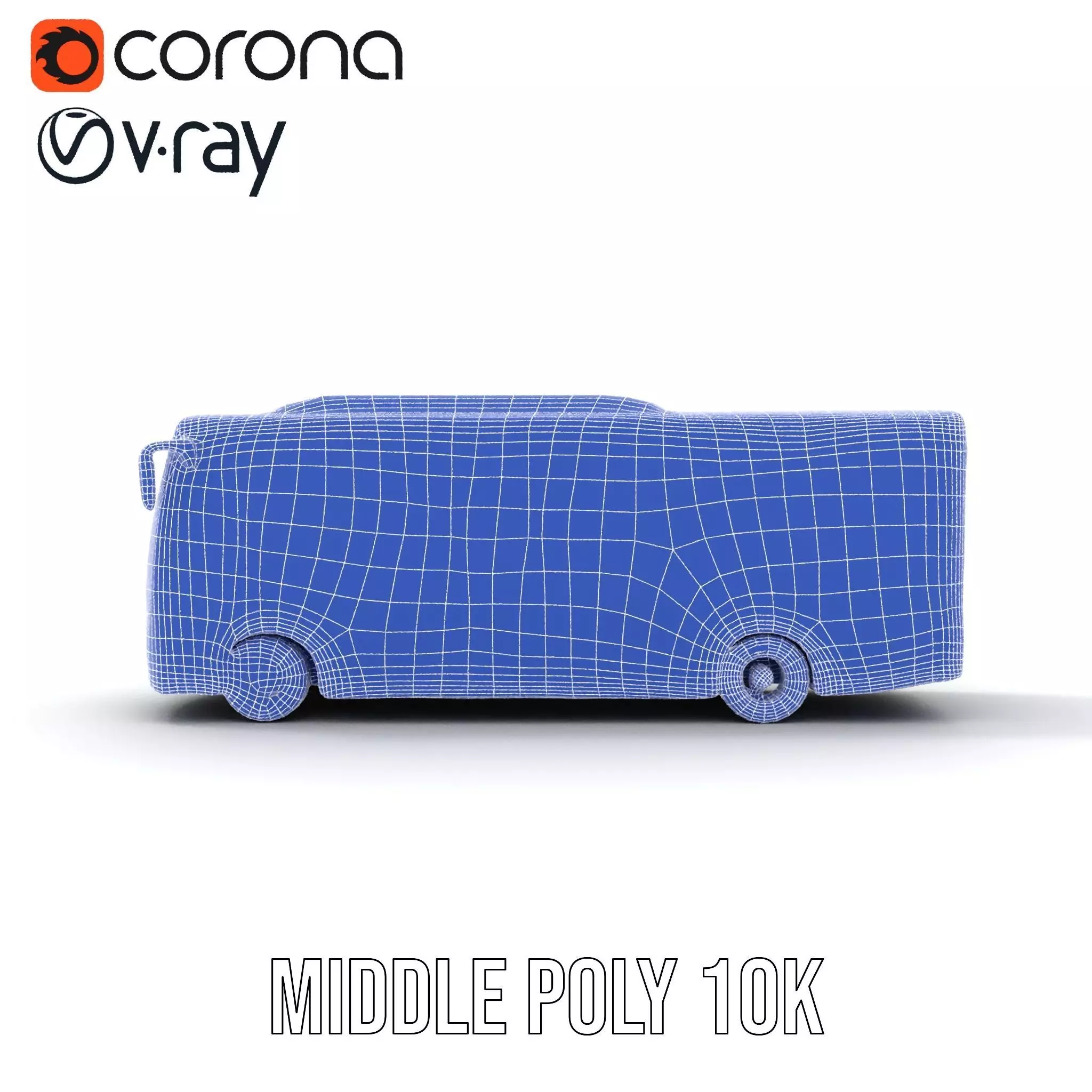 Sky Blue Bus model pack Low-poly 3D model_16