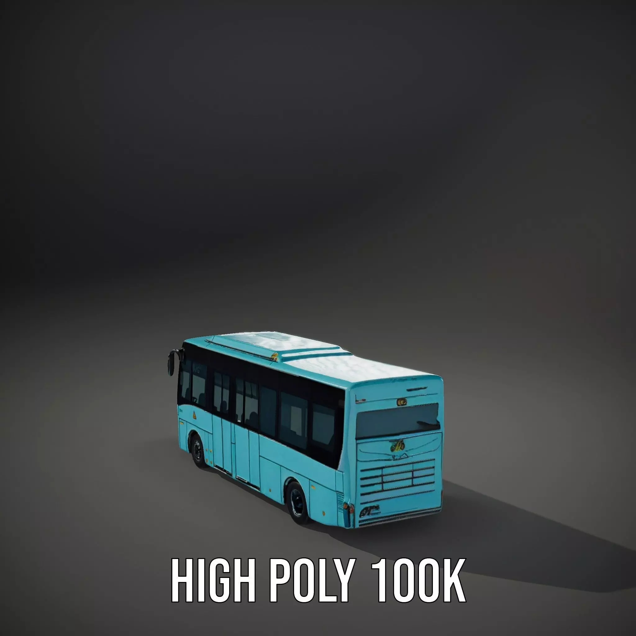 Sky Blue Bus model pack Low-poly 3D model_8