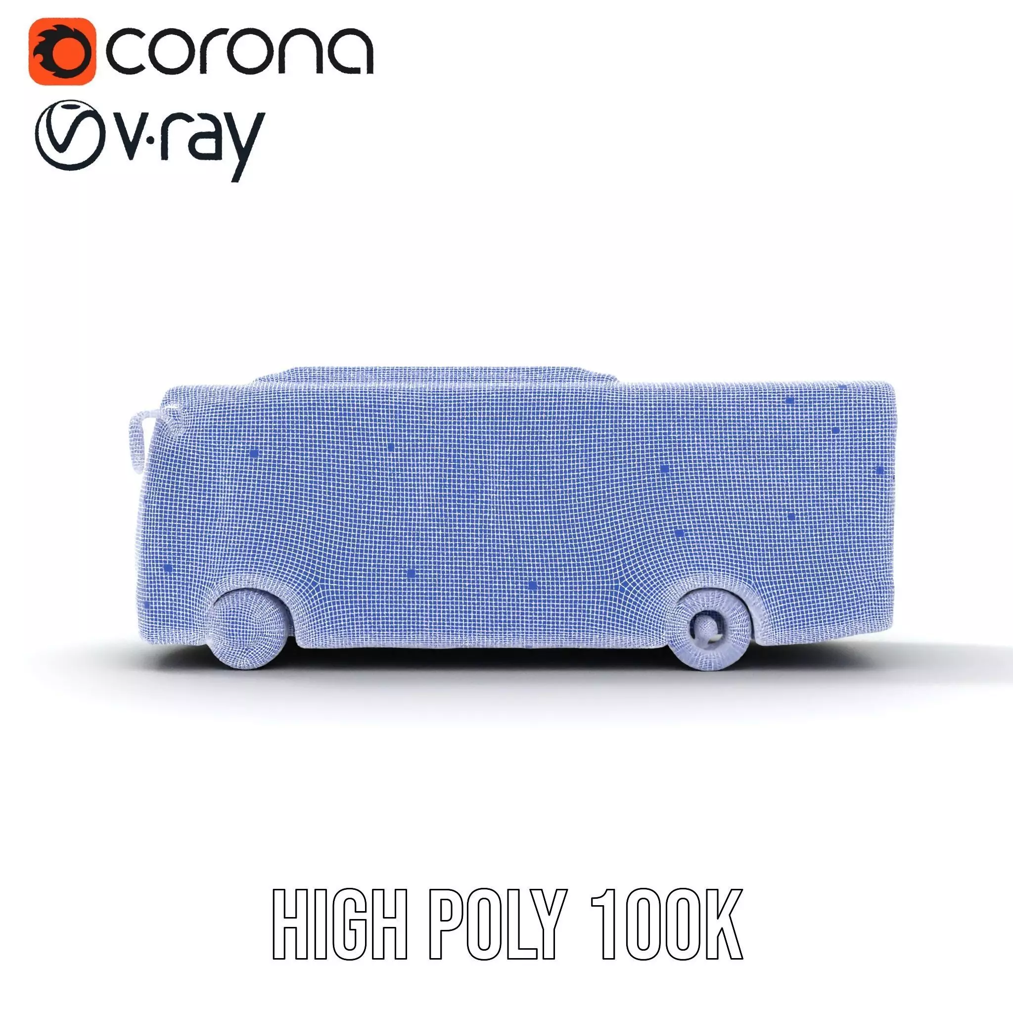 Sky Blue Bus model pack Low-poly 3D model_31