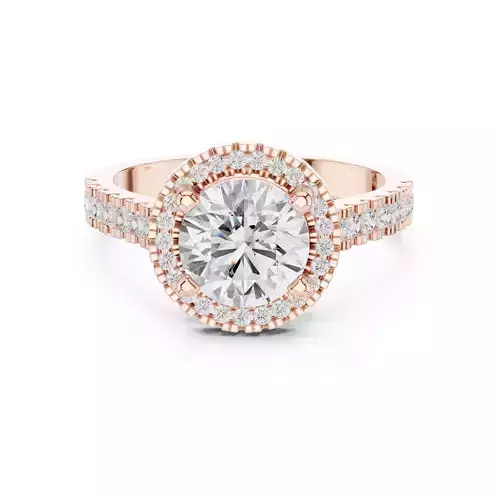 Round Cut Pave Diamond Engagement Wedding Ring 3DM STL Video