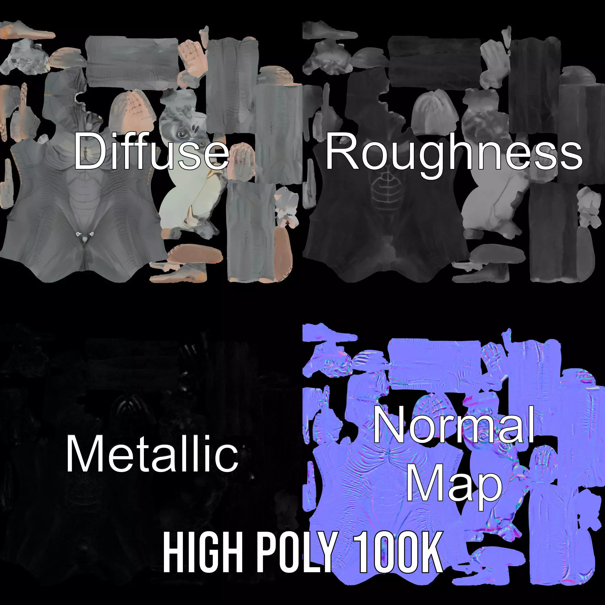 Alien Creature SciFi model pack Low-poly 3D model_3