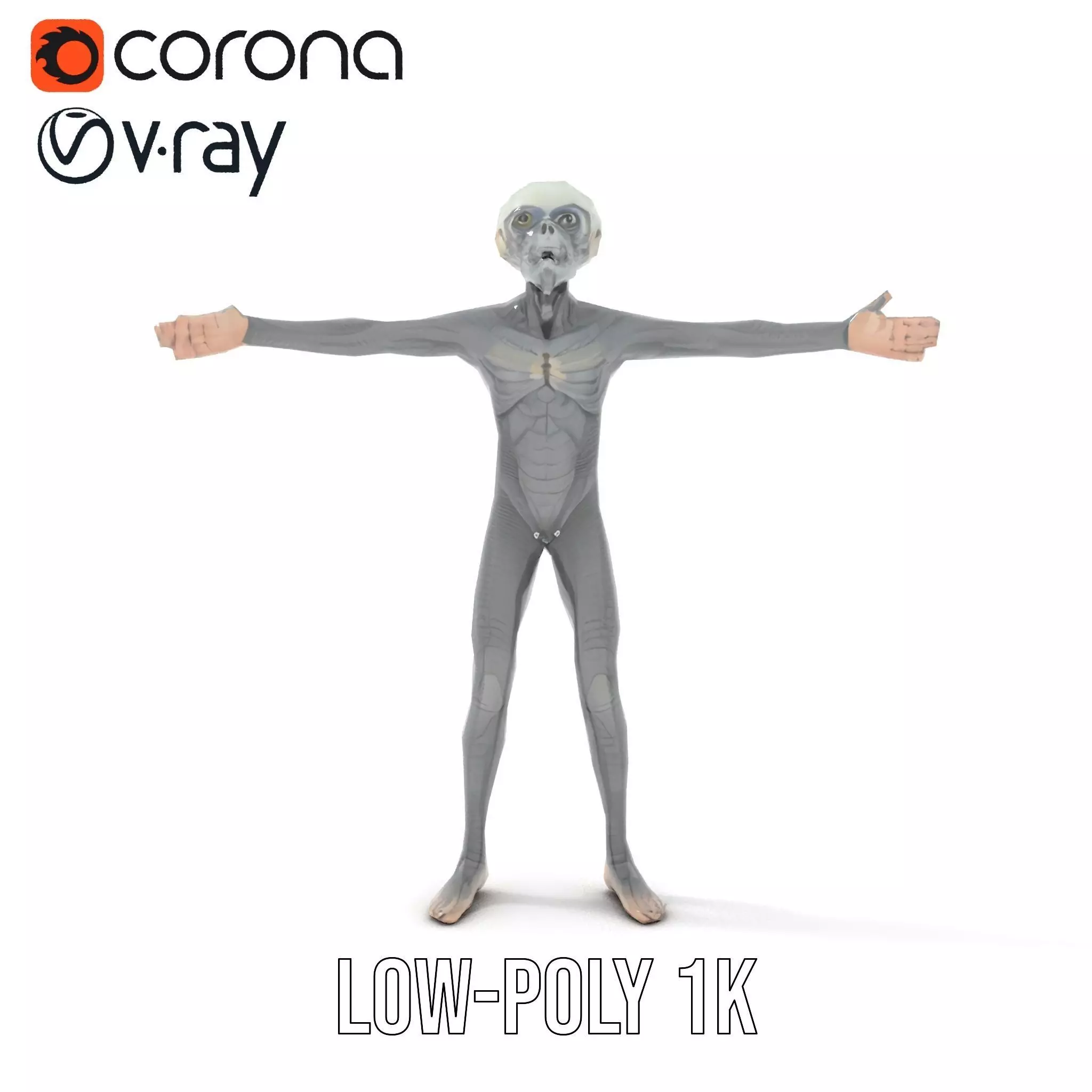 Alien Creature SciFi model pack Low-poly 3D model_8