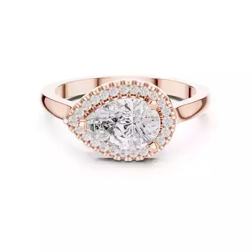East West Pear Cut Diamond Engagement Wedding Ring 3DM STL Video 3D print model