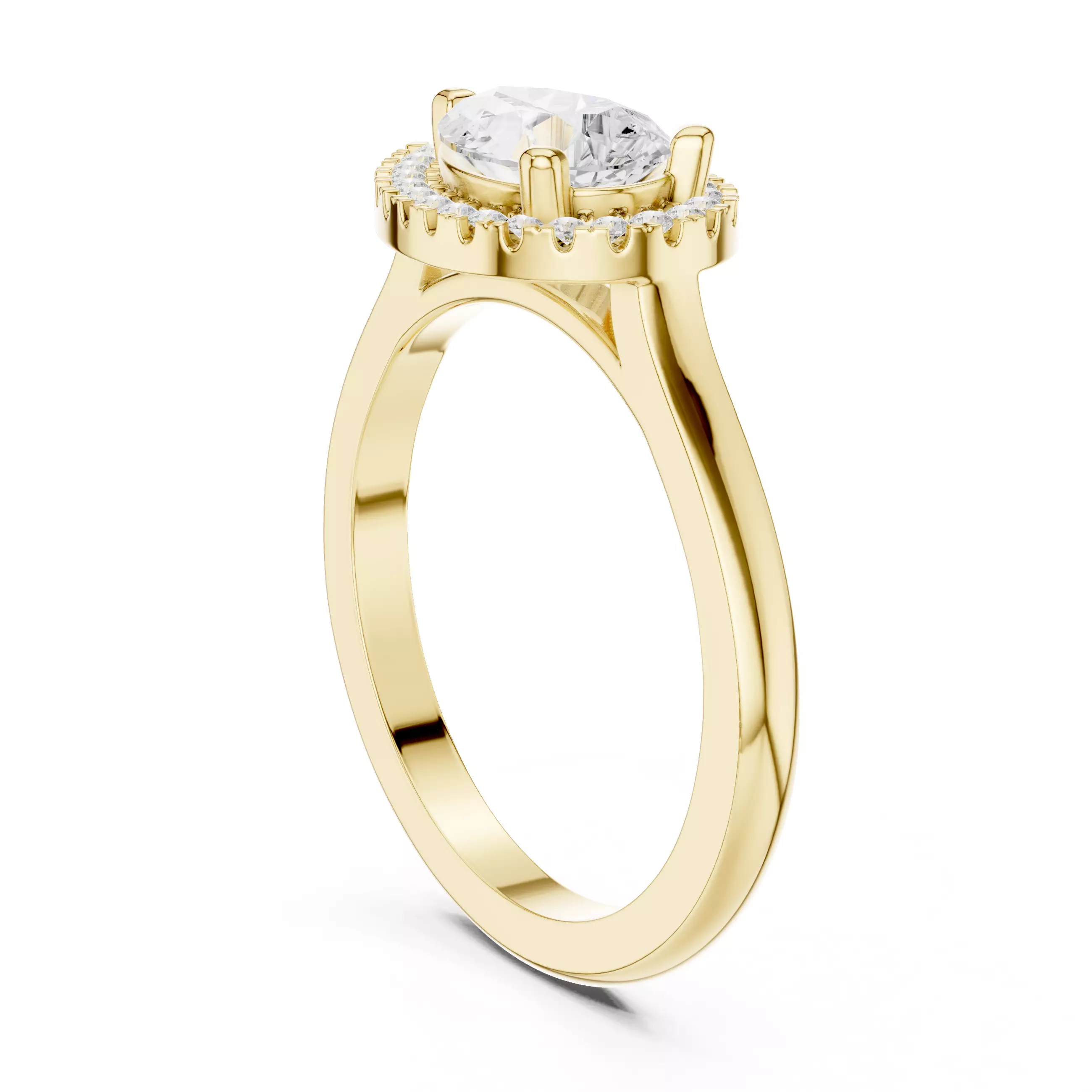 East West Pear Cut Diamond Engagement Wedding Ring 3DM STL Video 3D print model_7