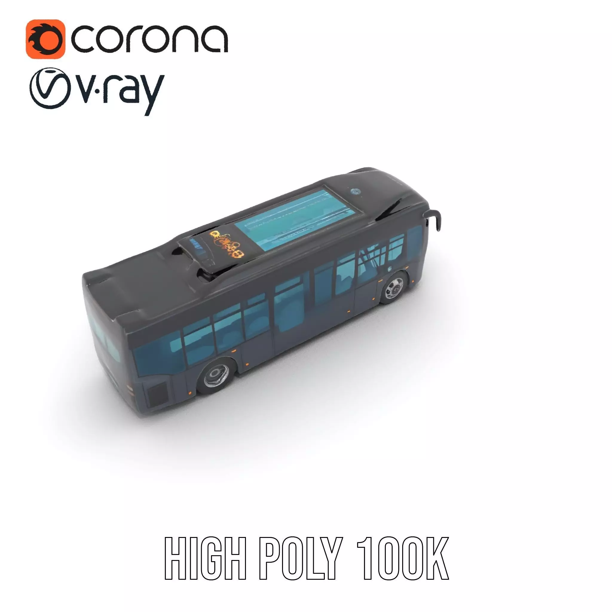 Modern Urban Bus model pack Low-poly 3D model_20