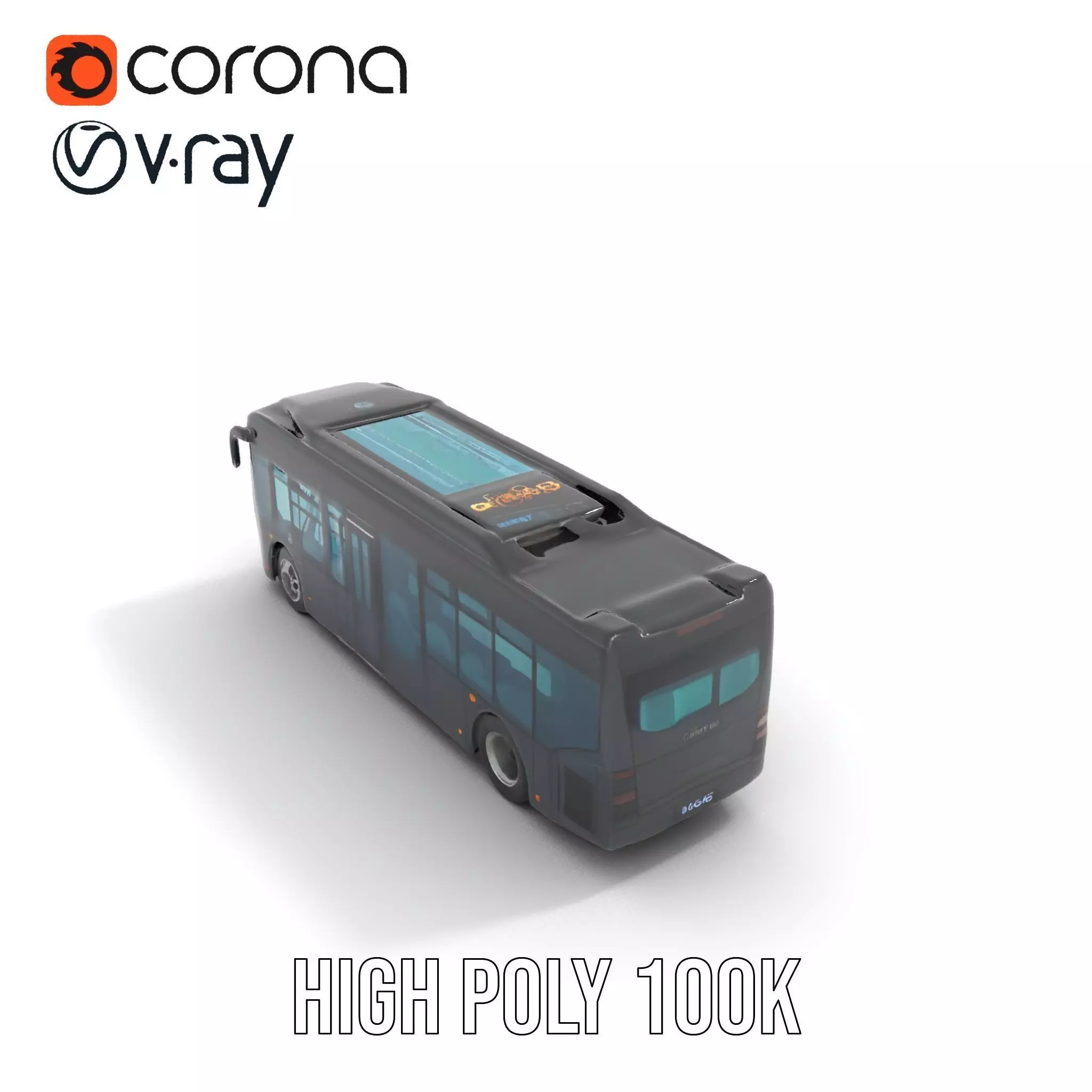 Modern Urban Bus model pack Low-poly 3D model_17