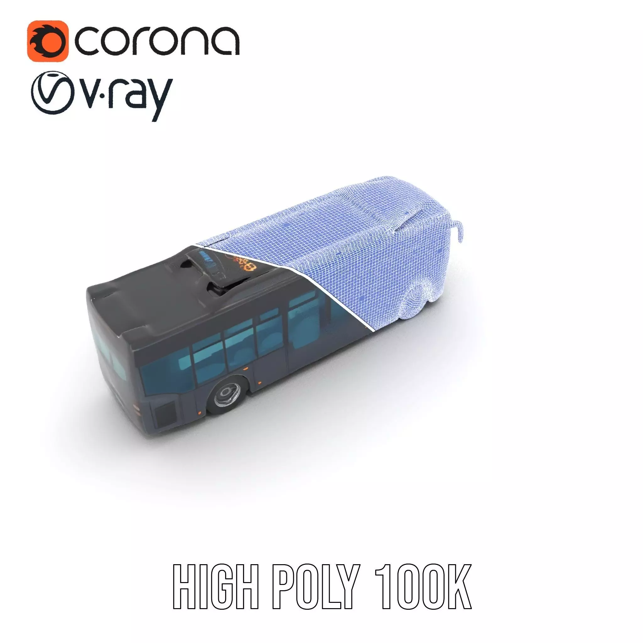 Modern Urban Bus model pack Low-poly 3D model_32