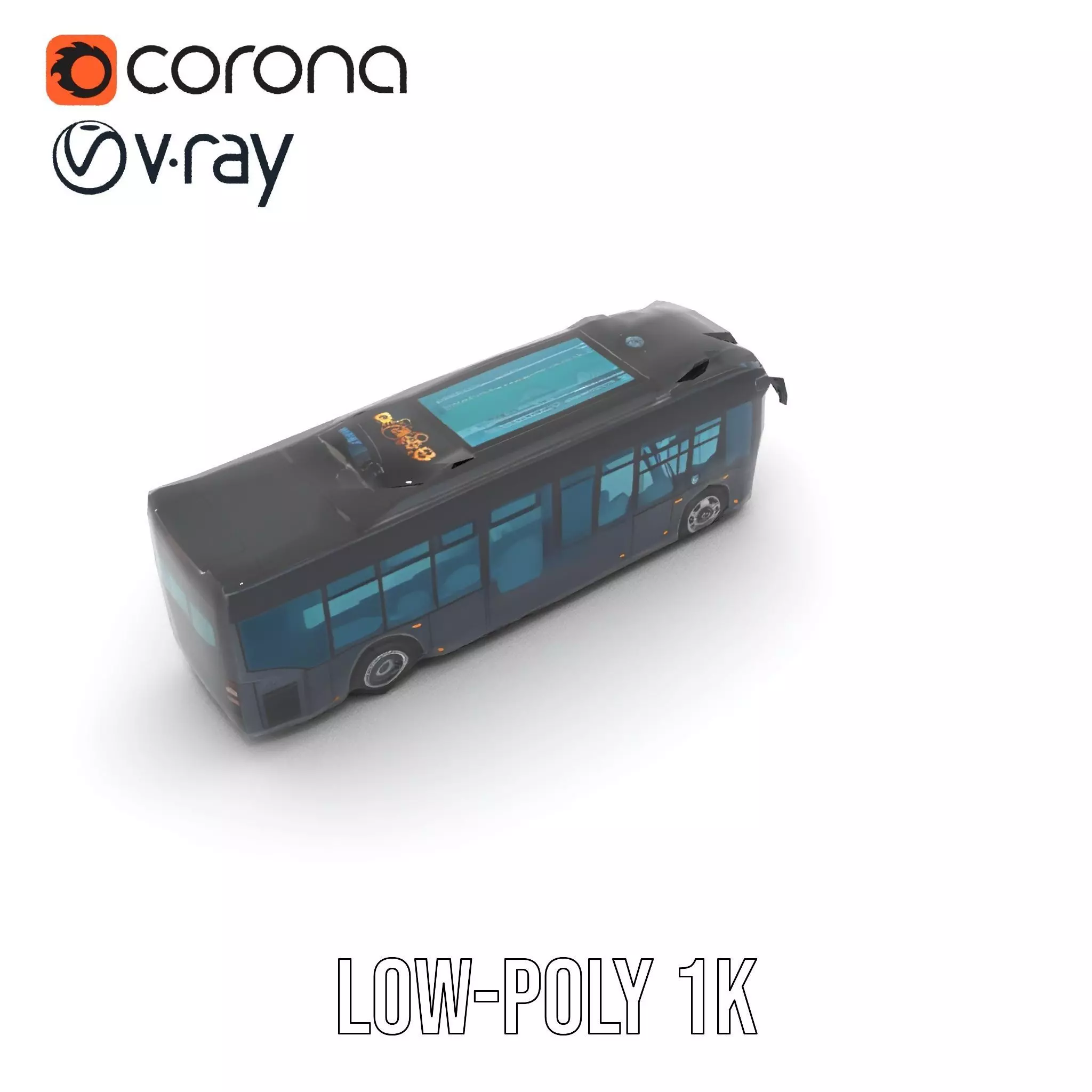 Modern Urban Bus model pack Low-poly 3D model_14