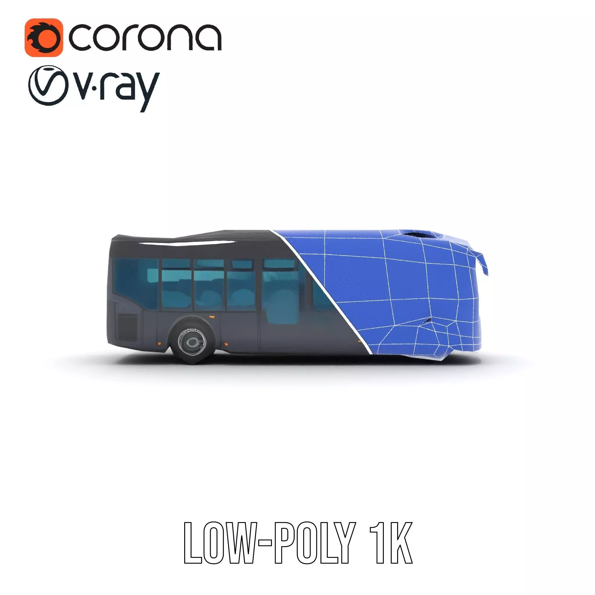 Modern Urban Bus model pack Low-poly 3D model_27
