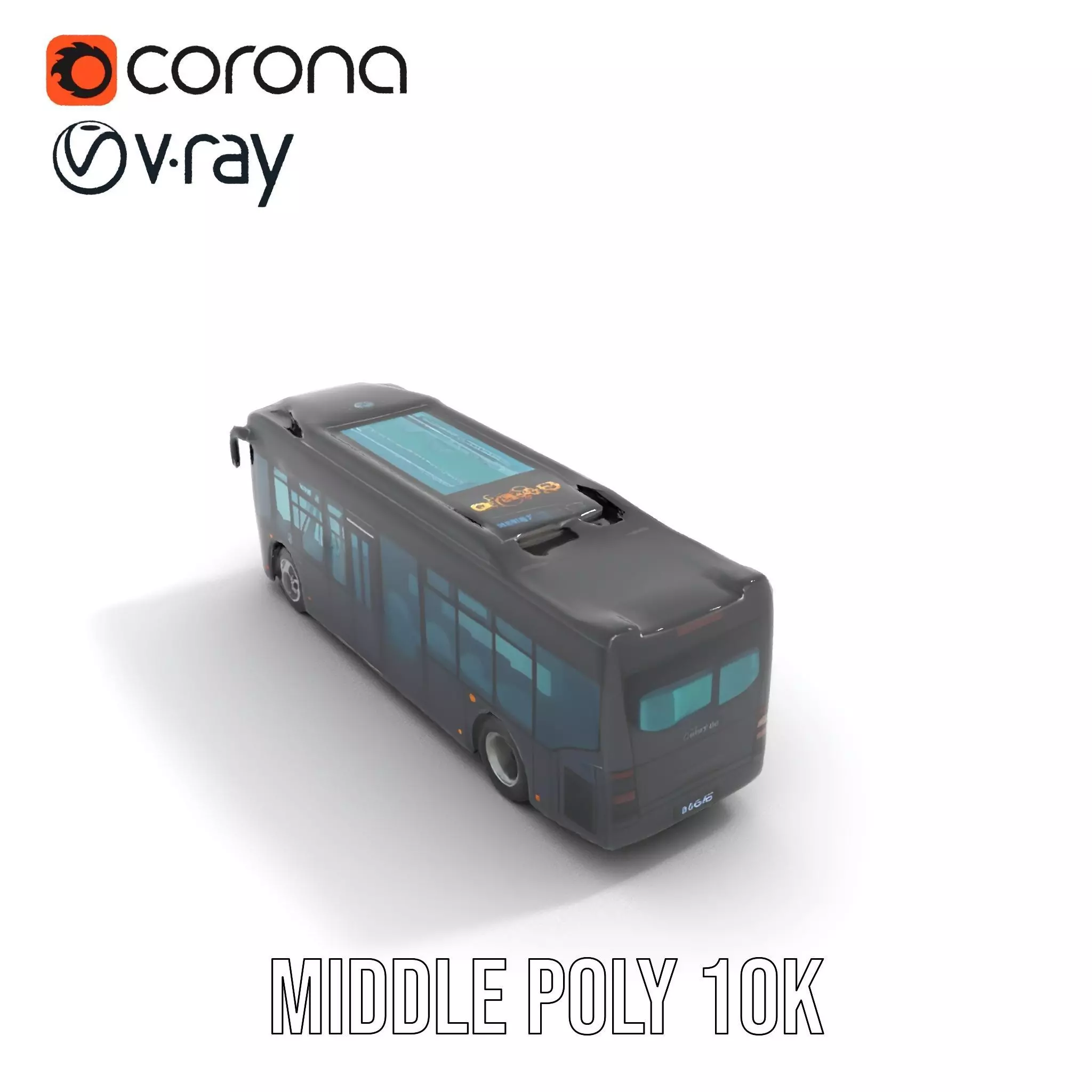 Modern Urban Bus model pack Low-poly 3D model_13