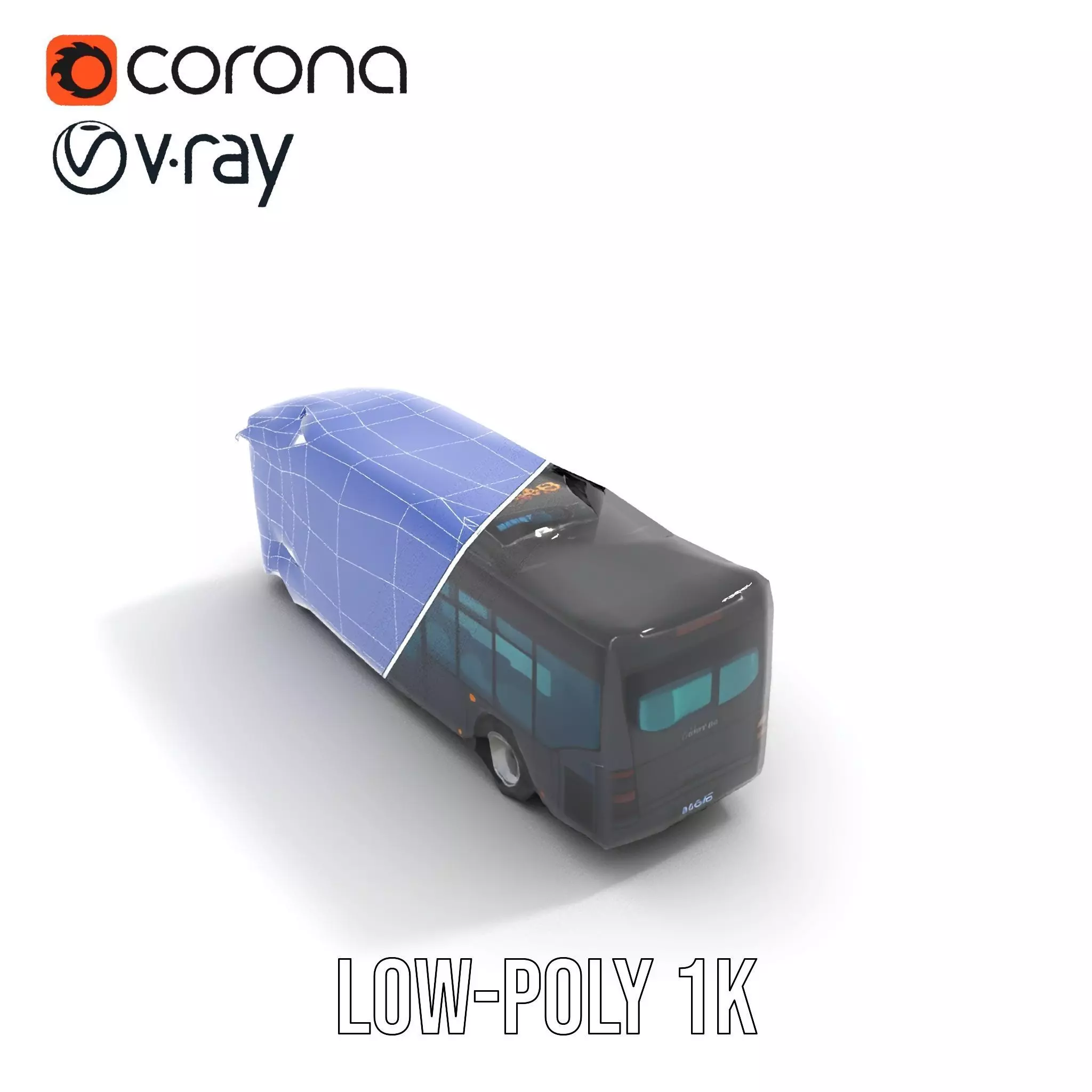 Modern Urban Bus model pack Low-poly 3D model_16