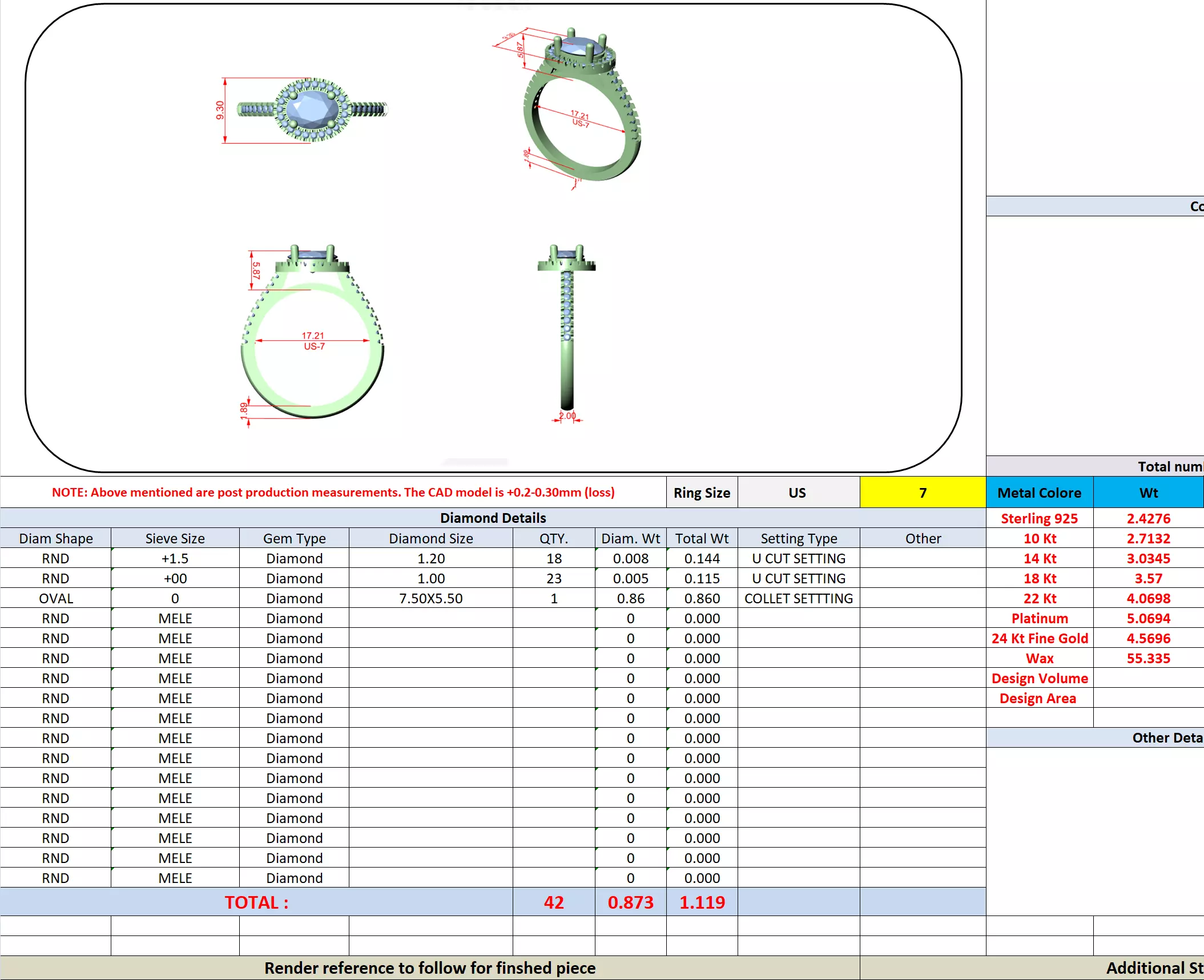 East West Oval Cut Halo Diamond Engagement Ring 3DM STL Video 3D print model_19