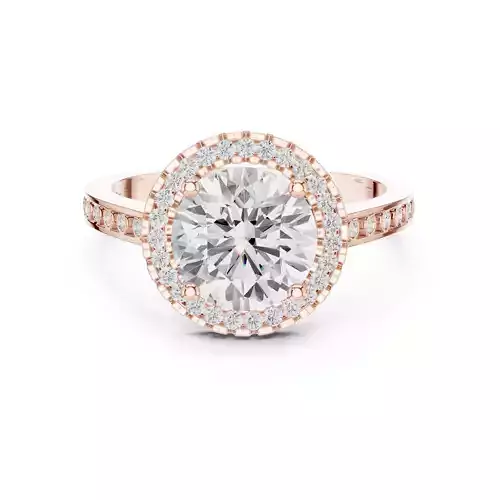 Round Cut Halo Diamond Engagement Wedding Ring 3DM STL Video