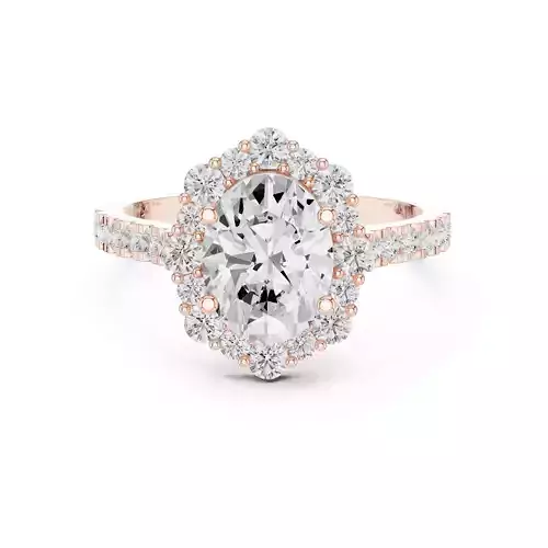 Oval and Round Cut Diamond Engagement Ring 3DM STL Video