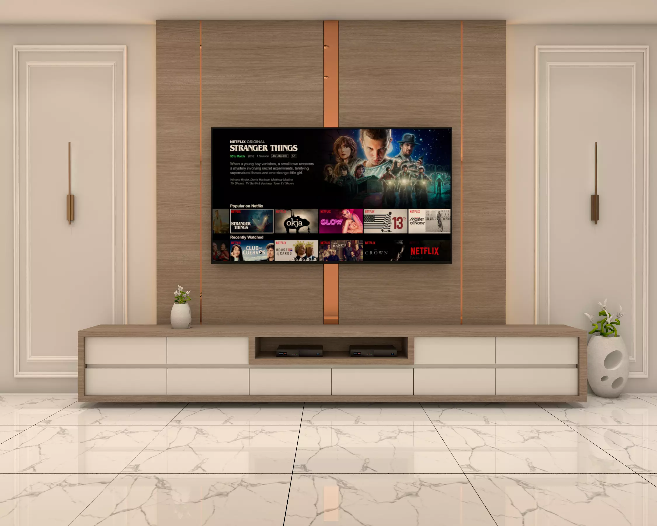 Tv Cabinet Low-poly 3D model_0