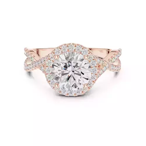 Twisted Split Shank Round Diamond Engagement Ring 3DM STL Video