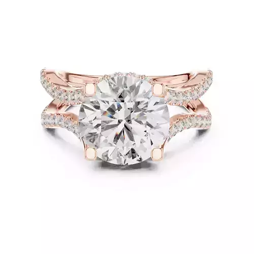 Designer Split Shank Huge Round Cut Wedding Ring 3DM STL Video