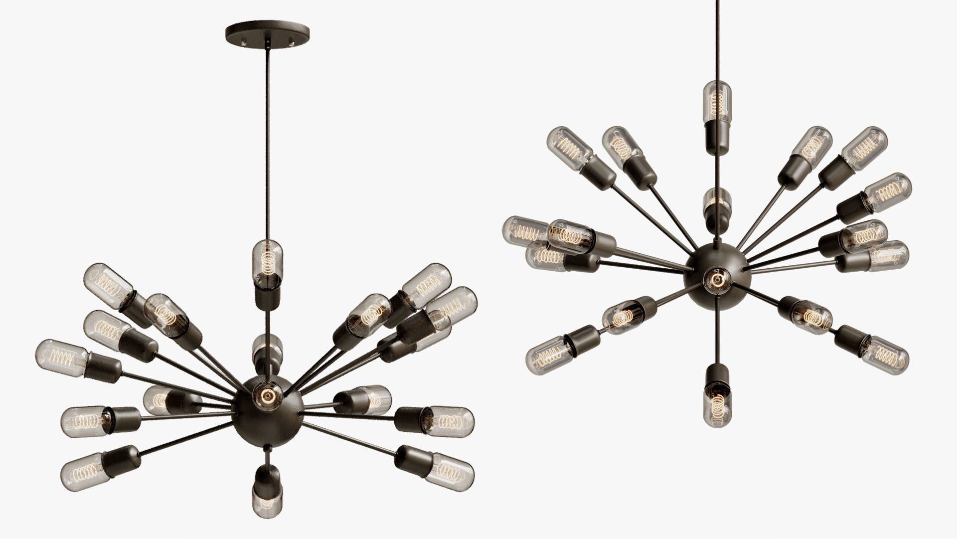 Hanging lamp loft industrial sputnik chandelier elliptical  3D model_3