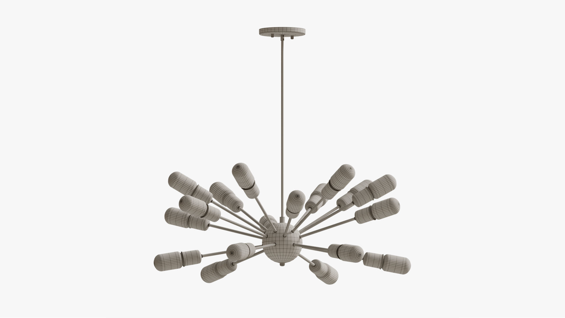 Hanging lamp loft industrial sputnik chandelier elliptical  3D model_13