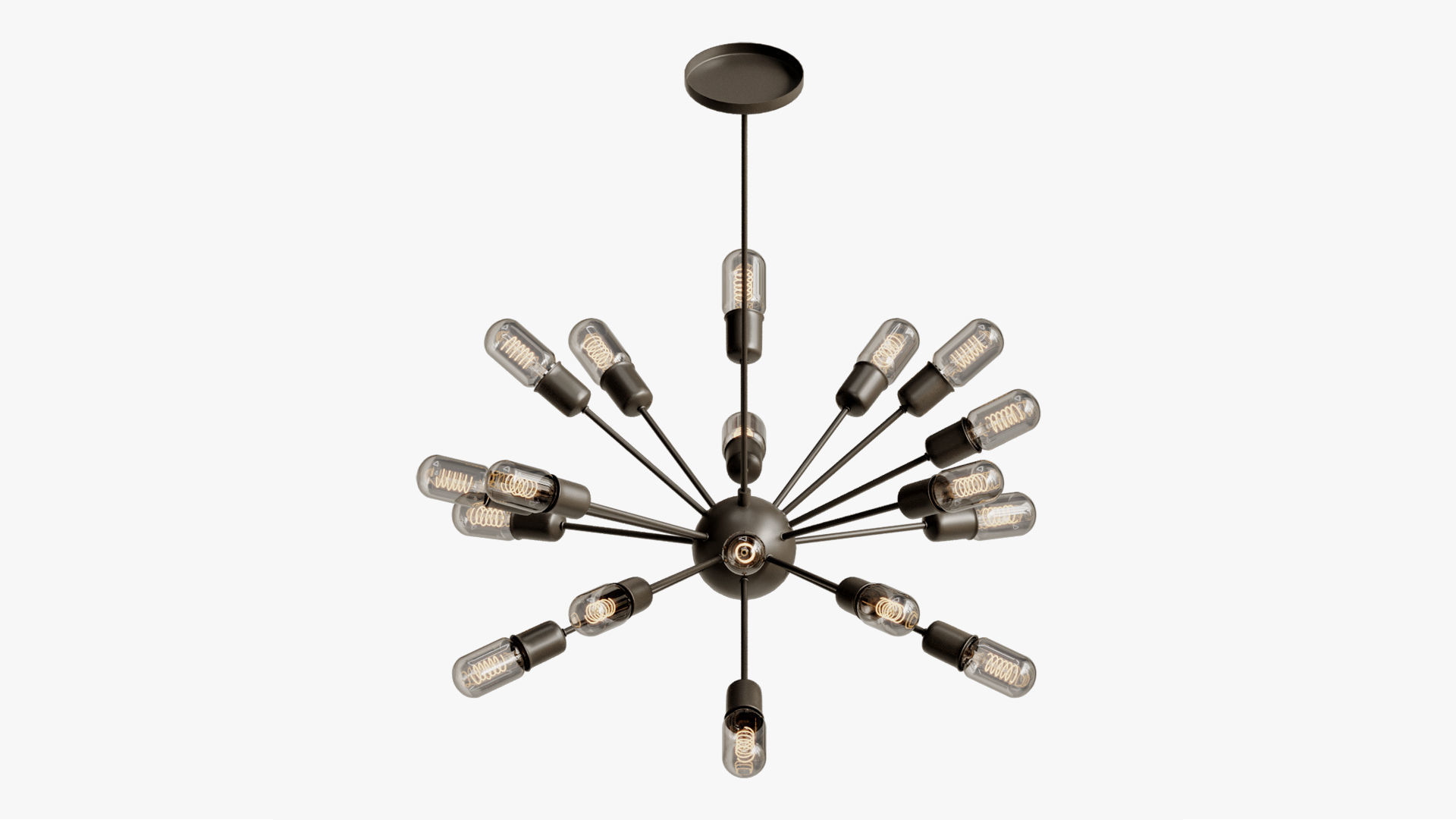 Hanging lamp loft industrial sputnik chandelier elliptical  3D model_11