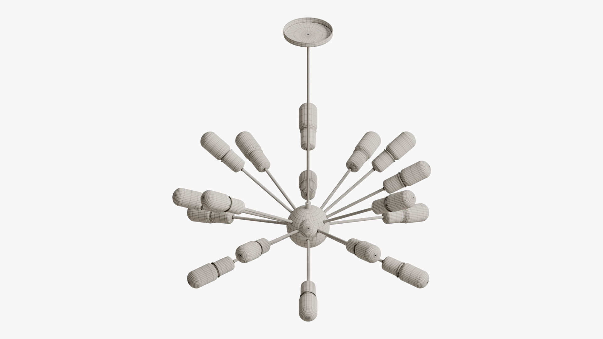 Hanging lamp loft industrial sputnik chandelier elliptical  3D model_12