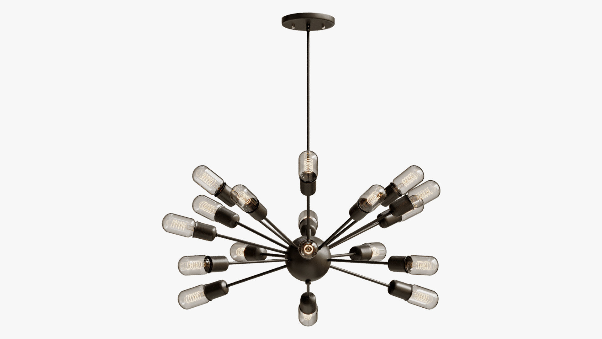 Hanging lamp loft industrial sputnik chandelier elliptical  3D model_10