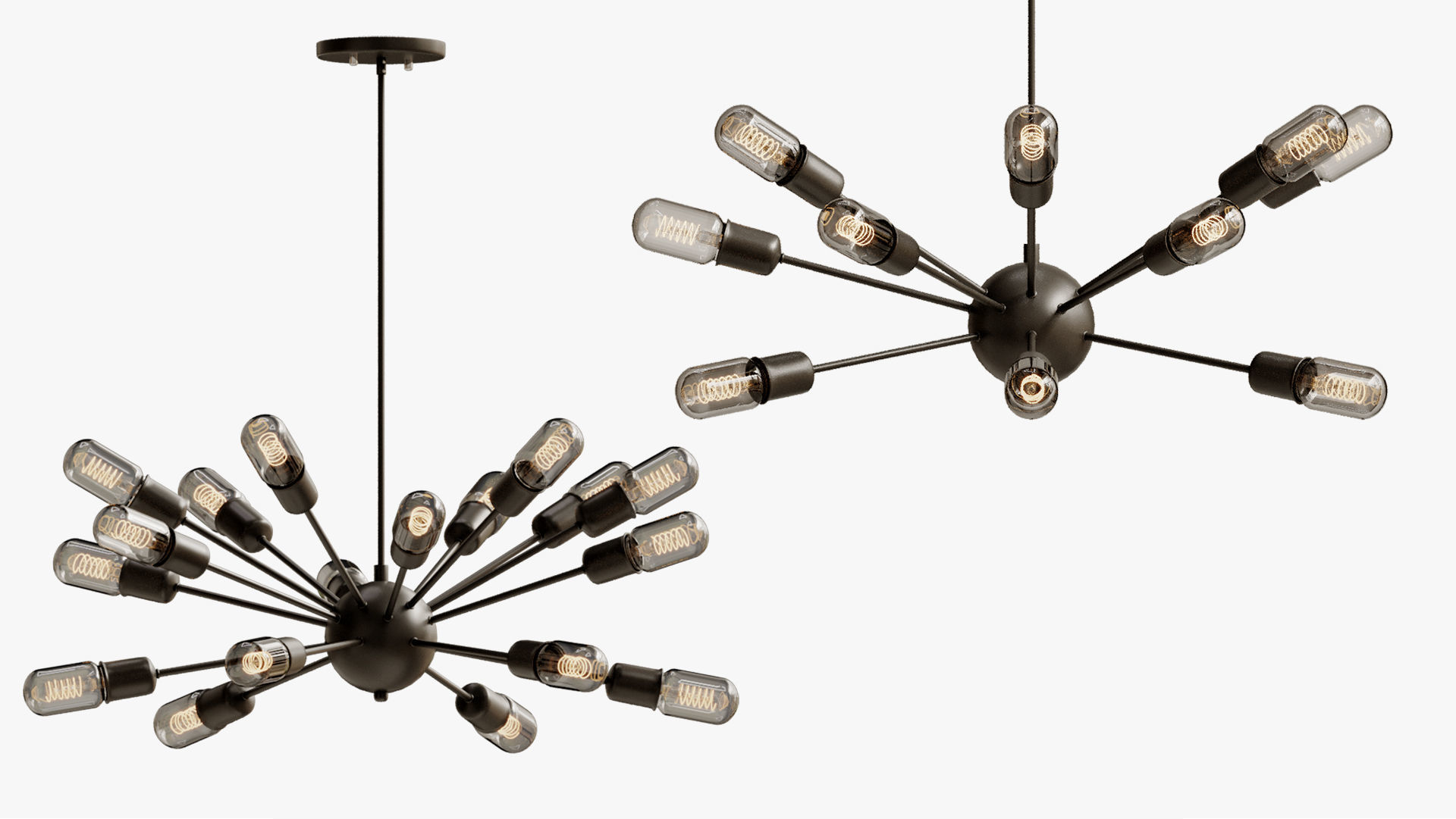 Hanging lamp loft industrial sputnik chandelier elliptical  3D model_1