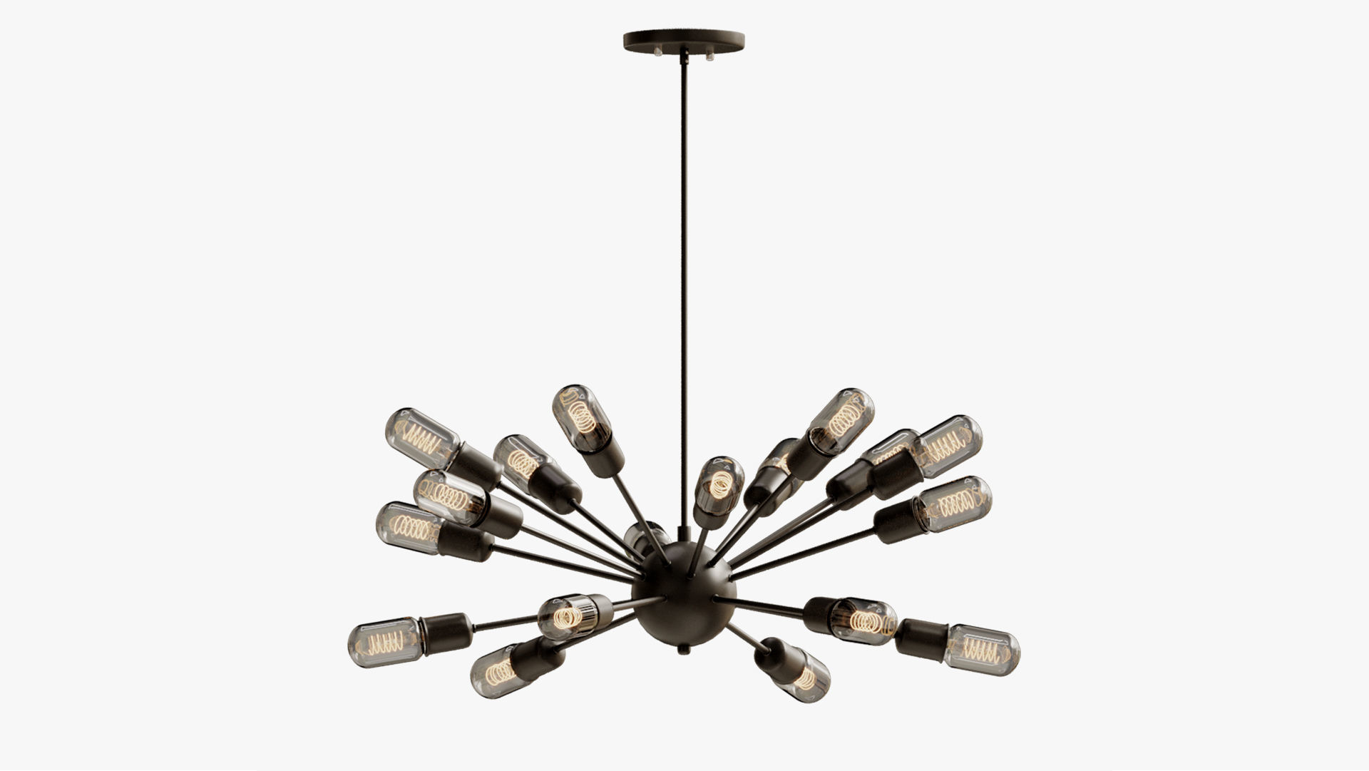 Hanging lamp loft industrial sputnik chandelier elliptical  3D model_8