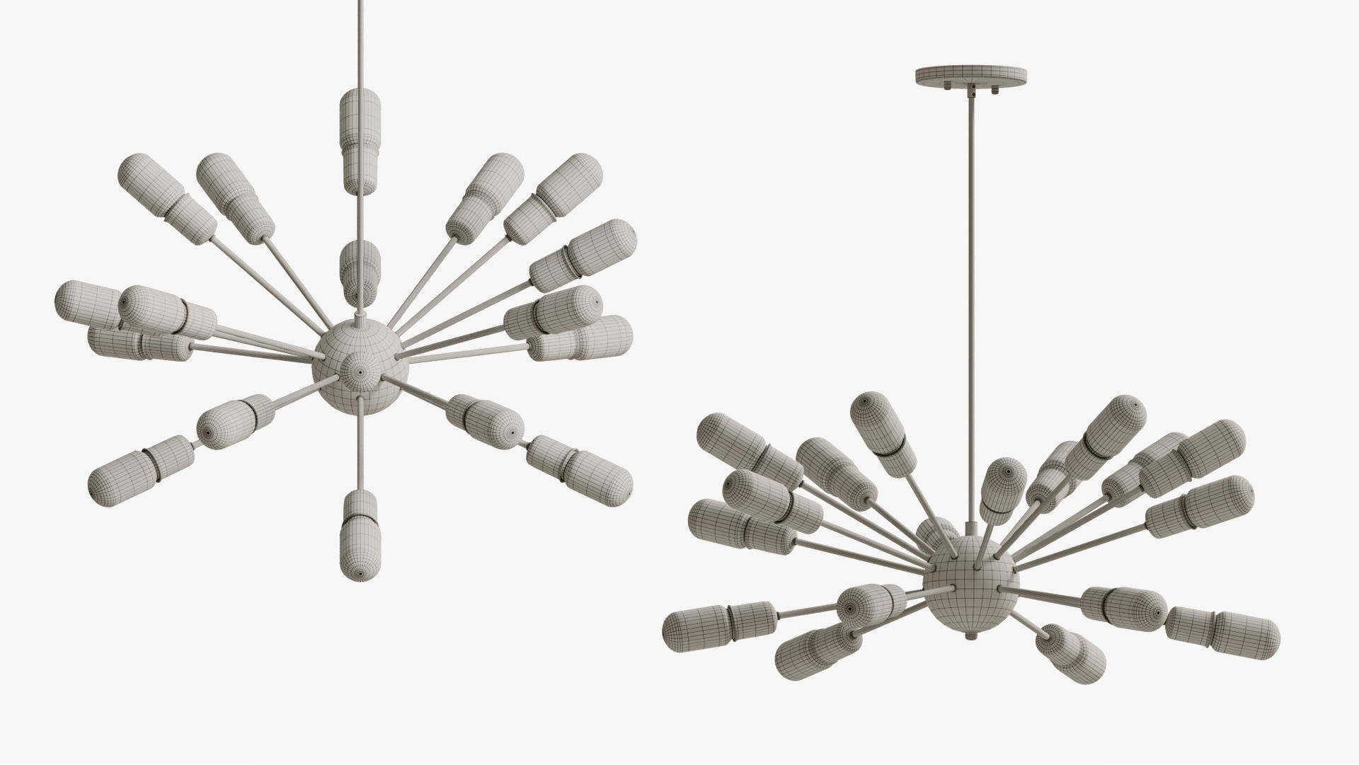 Hanging lamp loft industrial sputnik chandelier elliptical  3D model_7