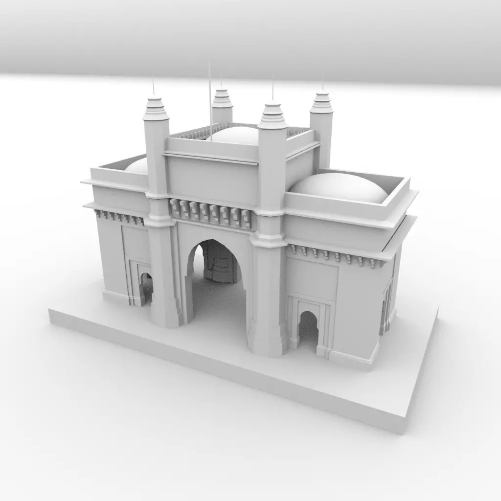 Gateway of India Low Poly 3D Model Optimized  Low-poly 3D model_5