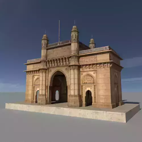 Gateway of India Low Poly 3D Model Optimized  Low-poly 3D model