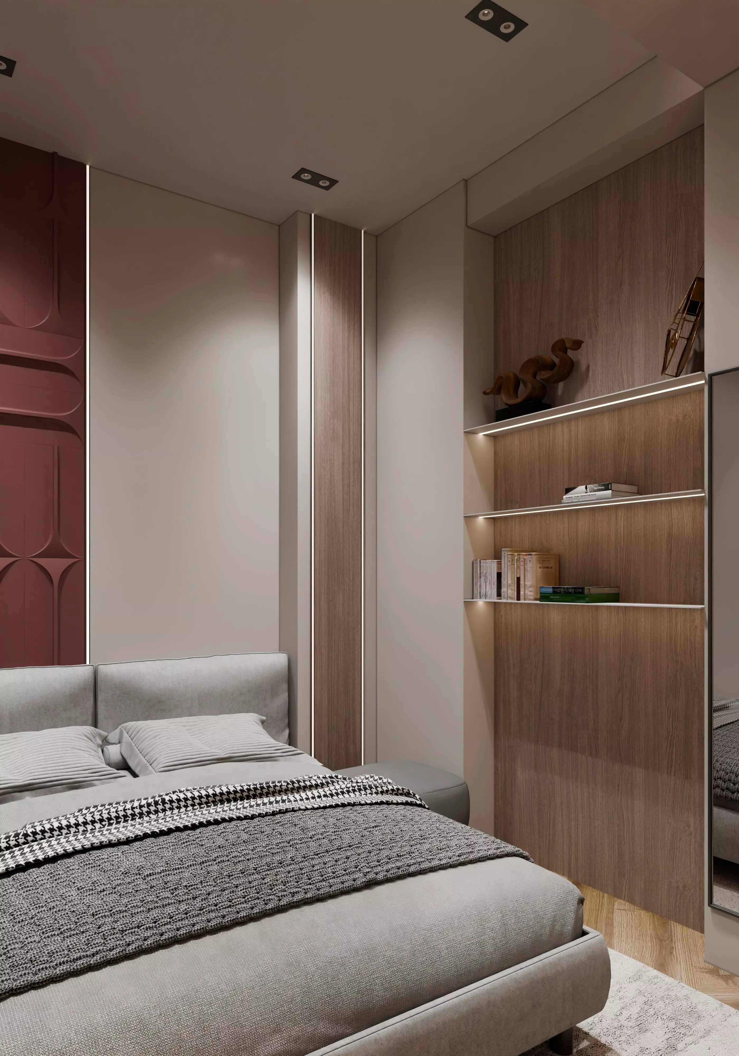 modern bedroom and bathroom 3D model_6