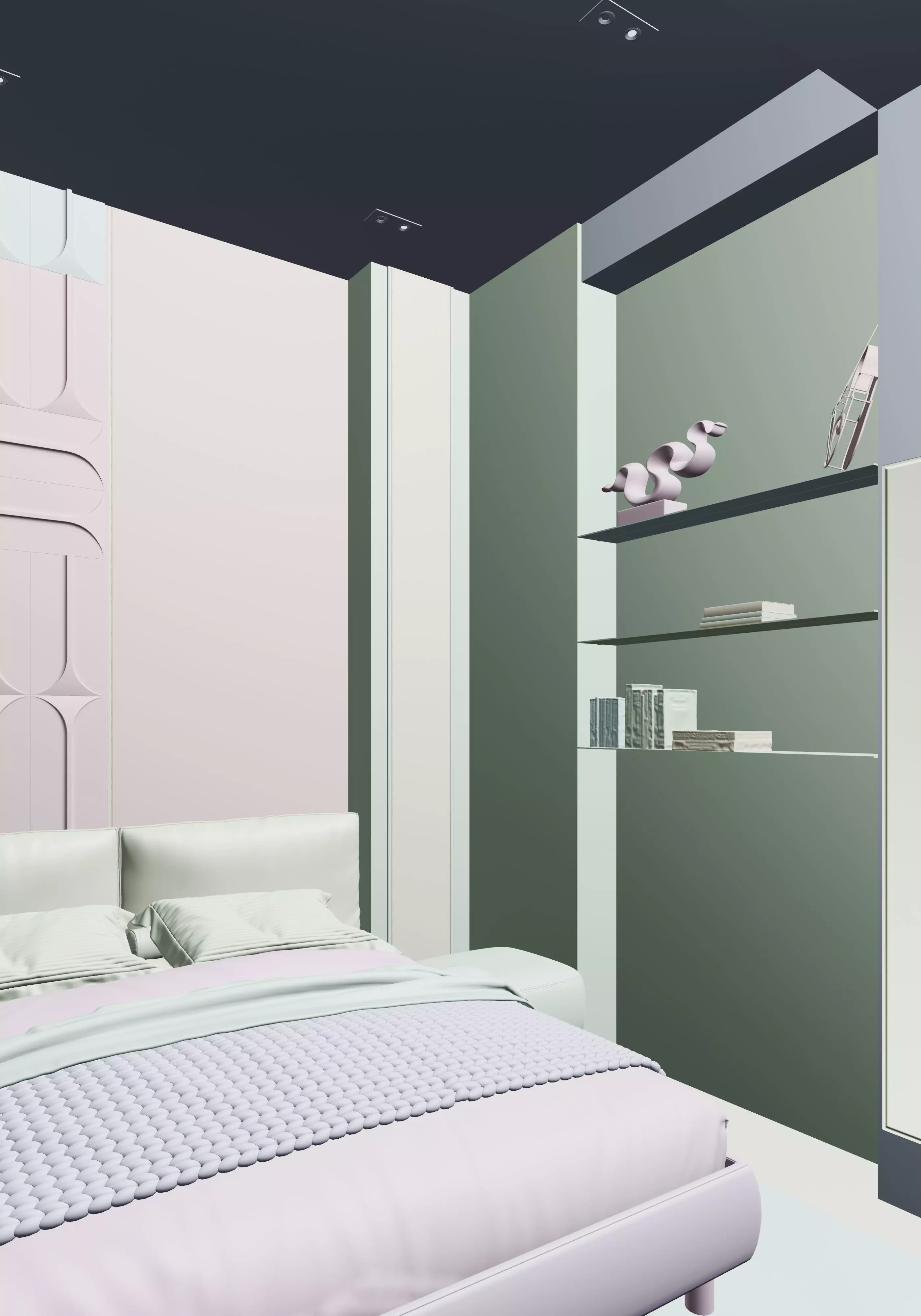 modern bedroom and bathroom 3D model_13