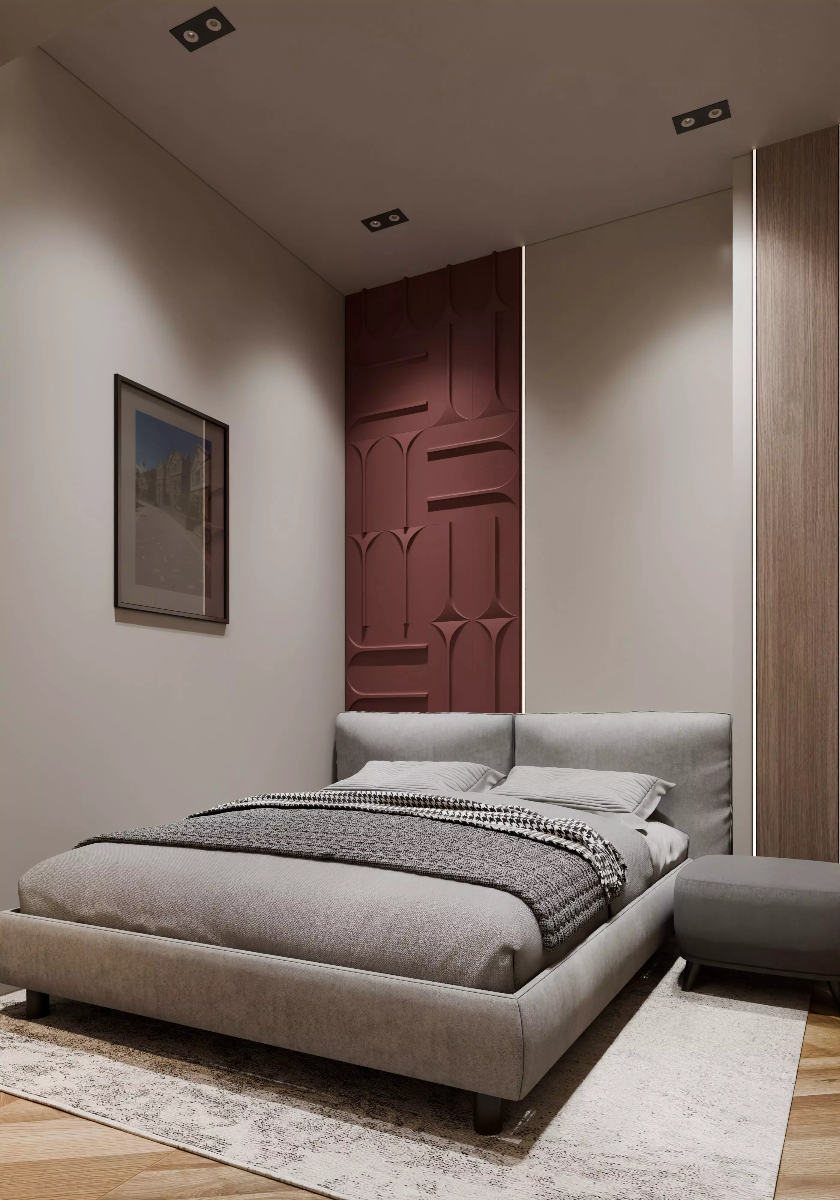 modern bedroom and bathroom 3D model_5