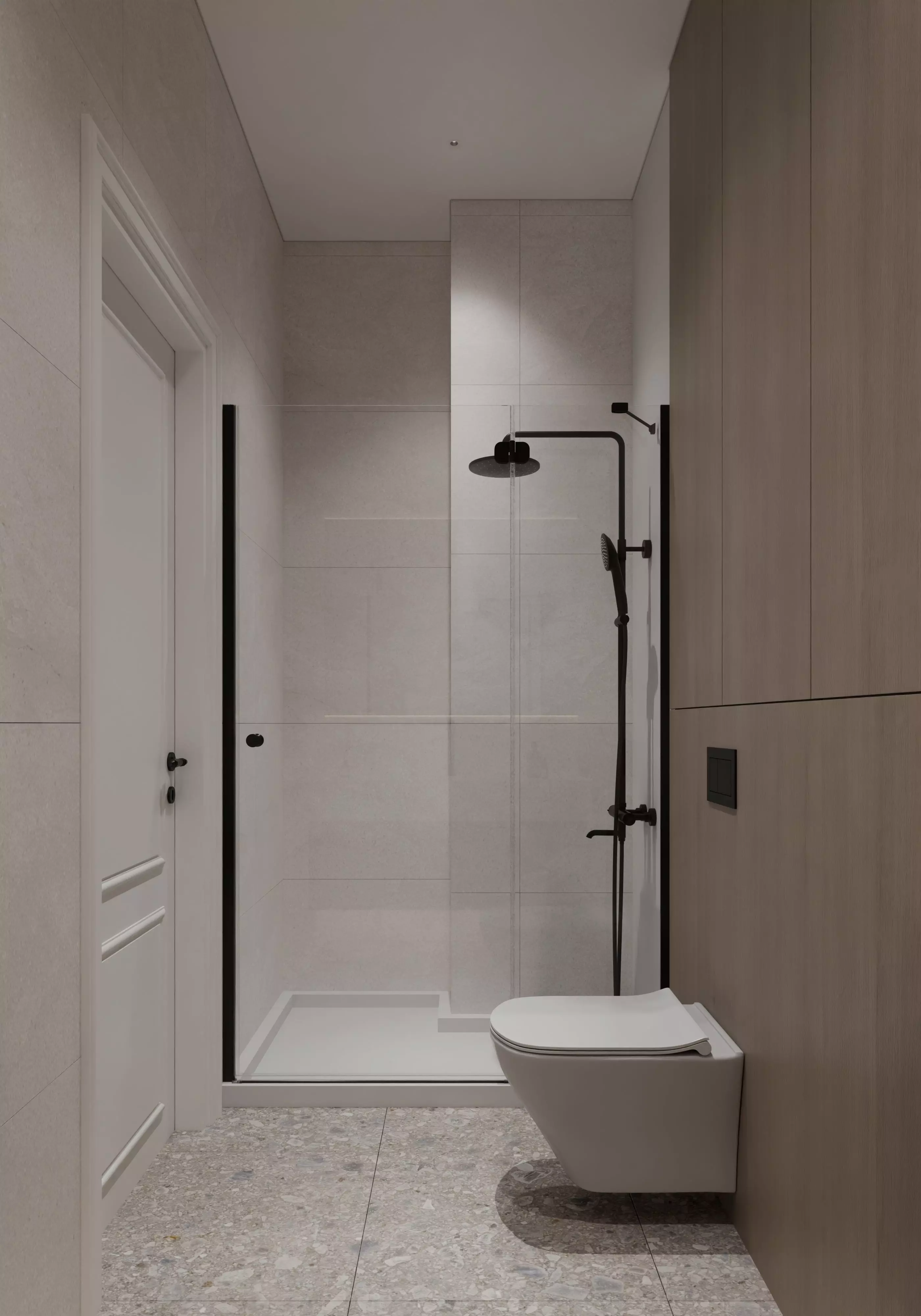 modern bedroom and bathroom 3D model_1