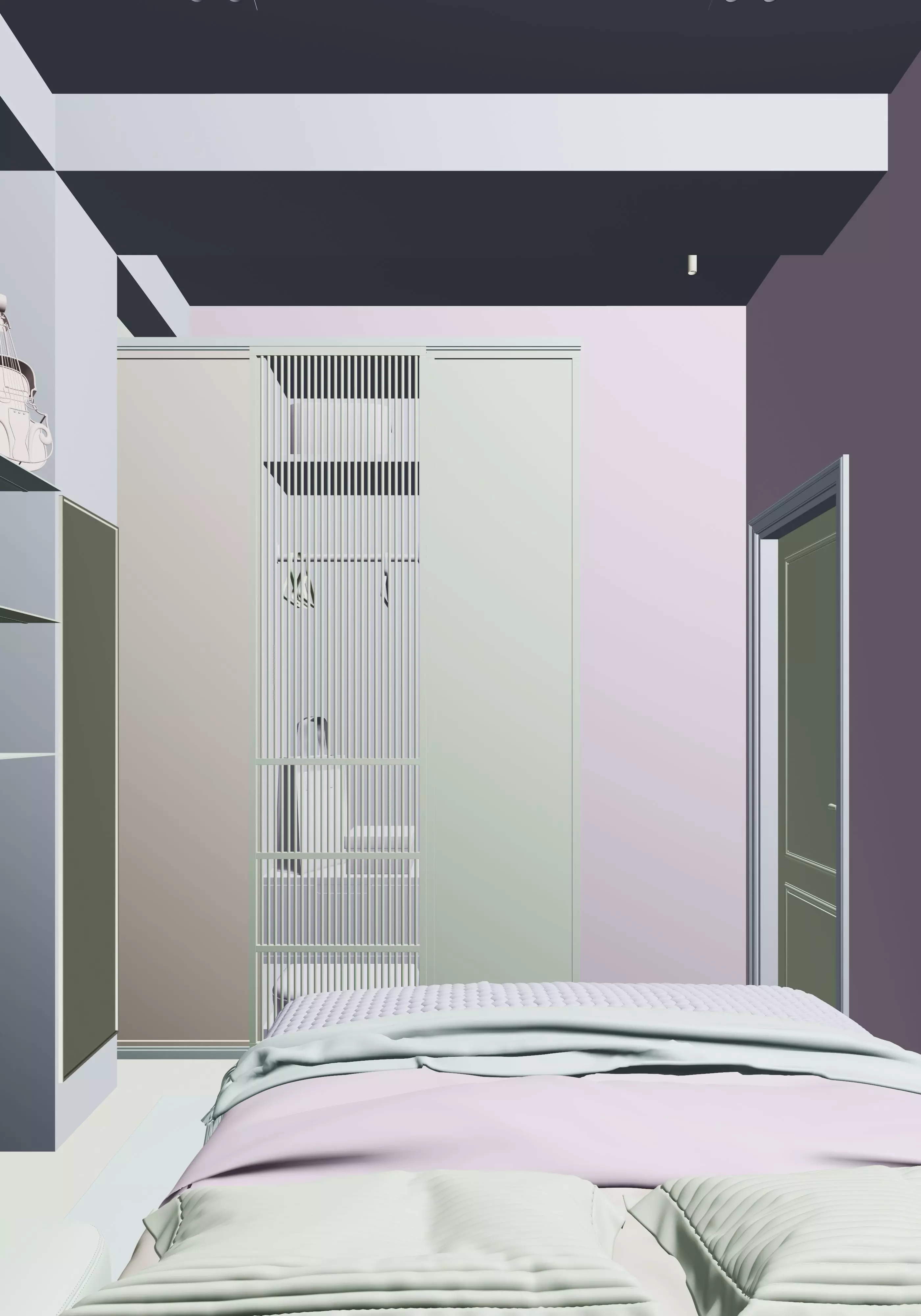 modern bedroom and bathroom 3D model_11