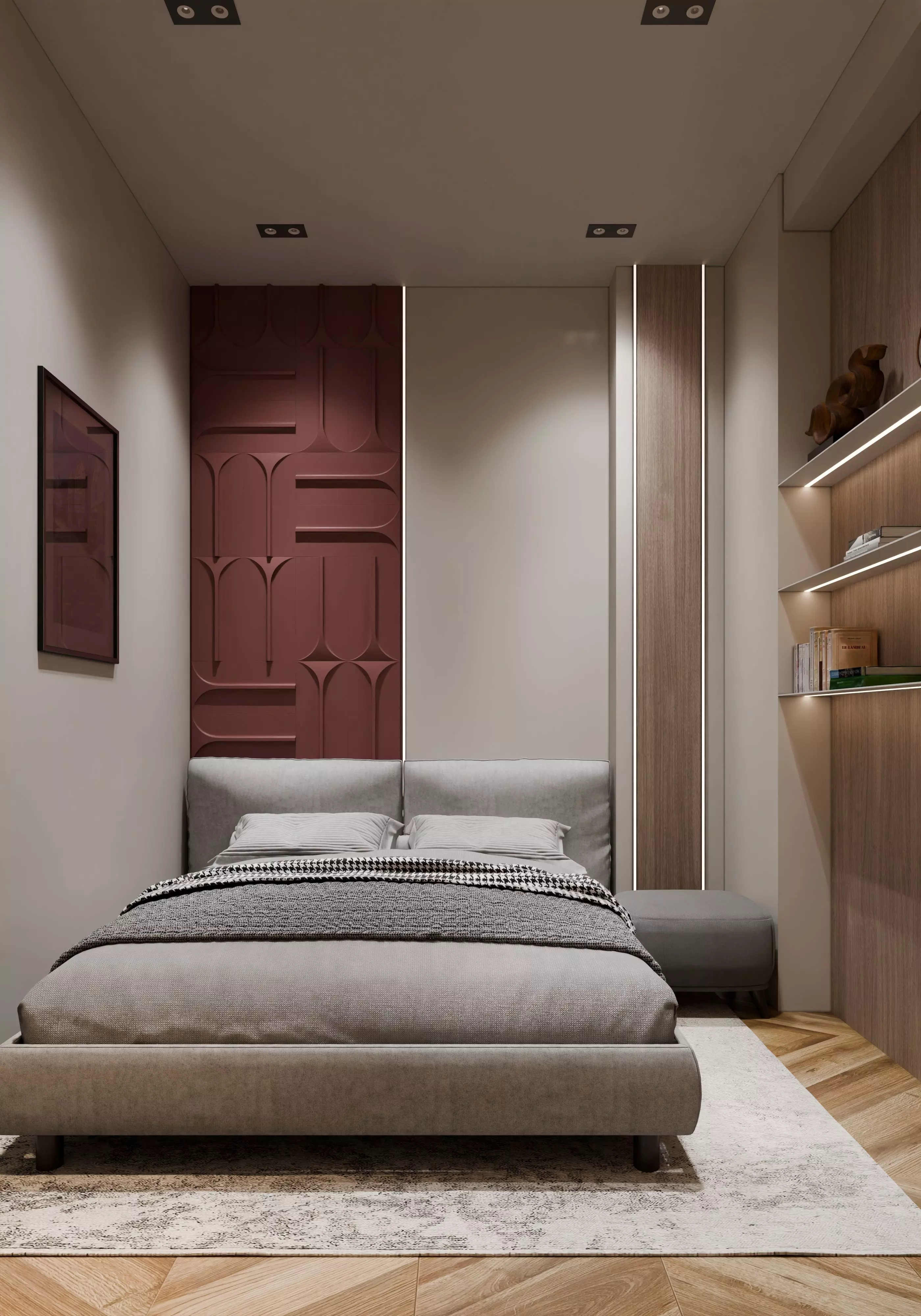 modern bedroom and bathroom 3D model_3