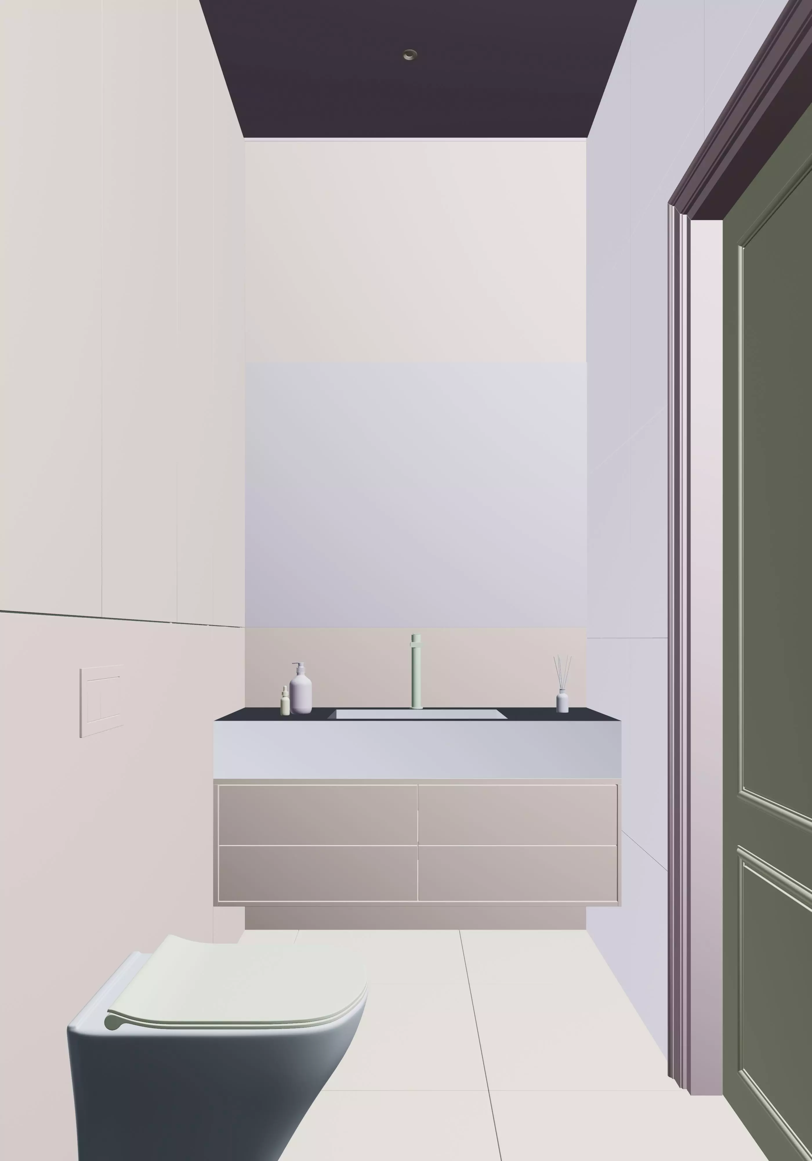 modern bedroom and bathroom 3D model_7