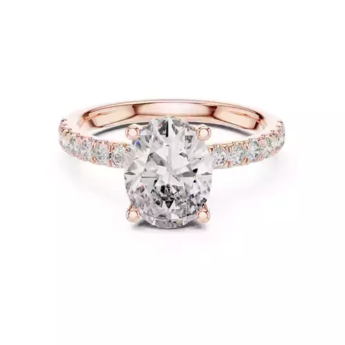 Oval Cut Hidden Halo Pave Engagement Wedding Ring 3DM STL Video