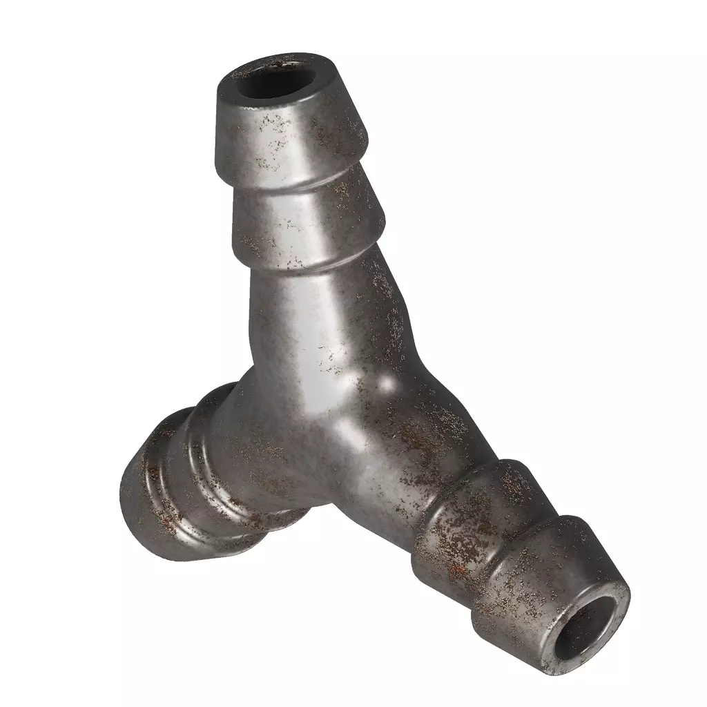 Rusty Steel Hose Connector 3D model_1
