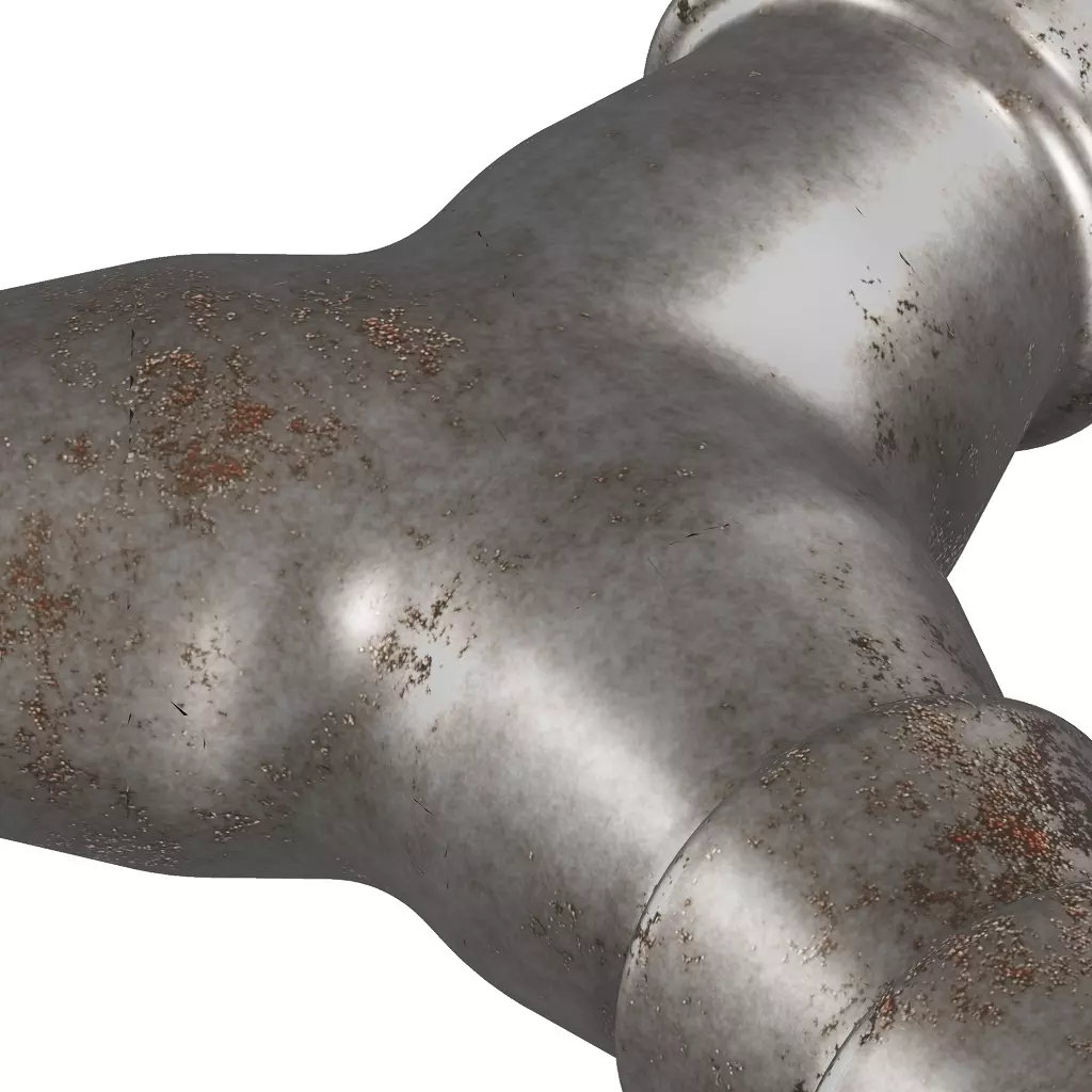 Rusty Steel Hose Connector 3D model_4