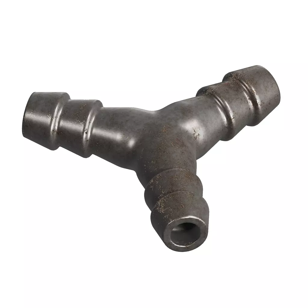 Rusty Steel Hose Connector 3D model_2