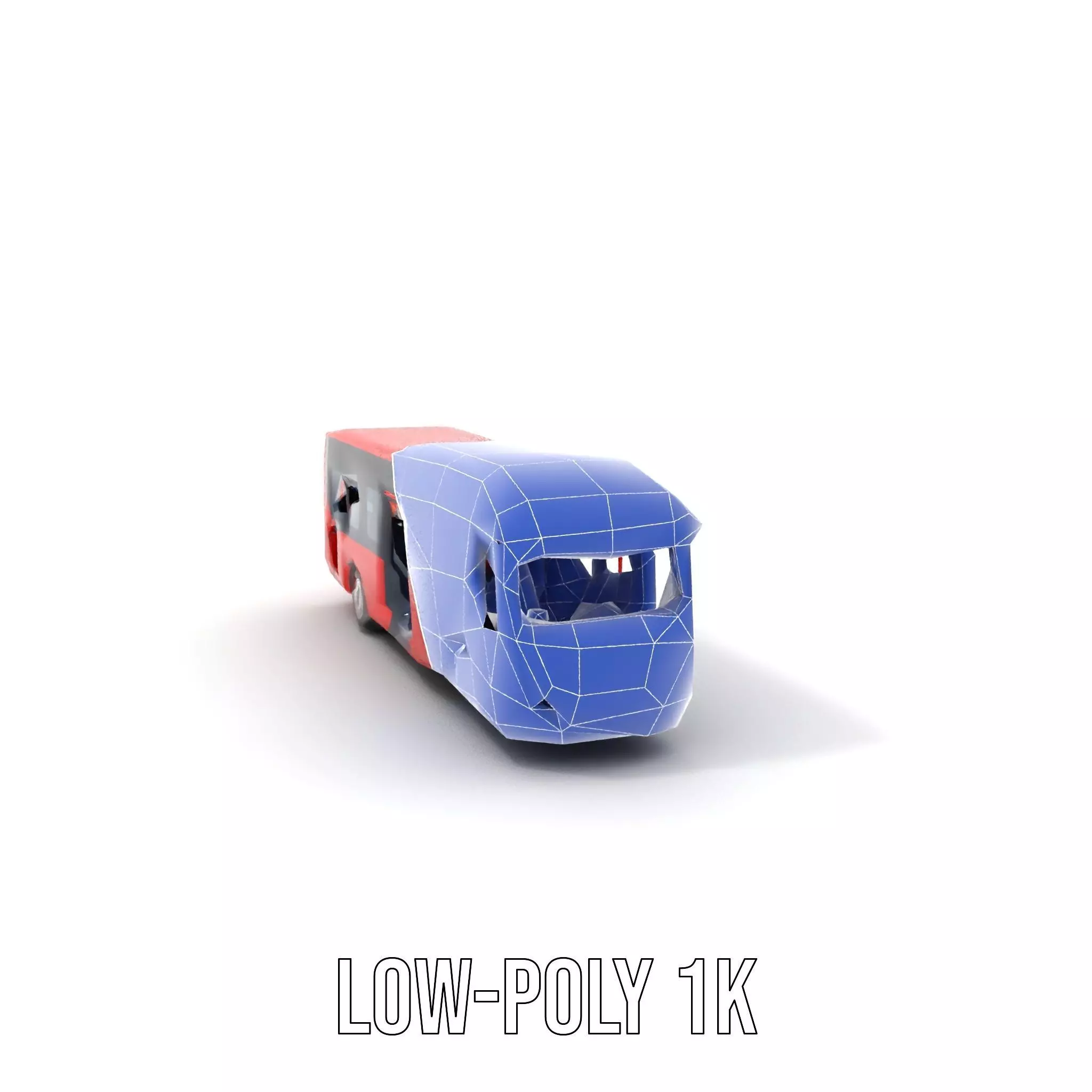 Red Urban Bus model pack Low-poly 3D model_30