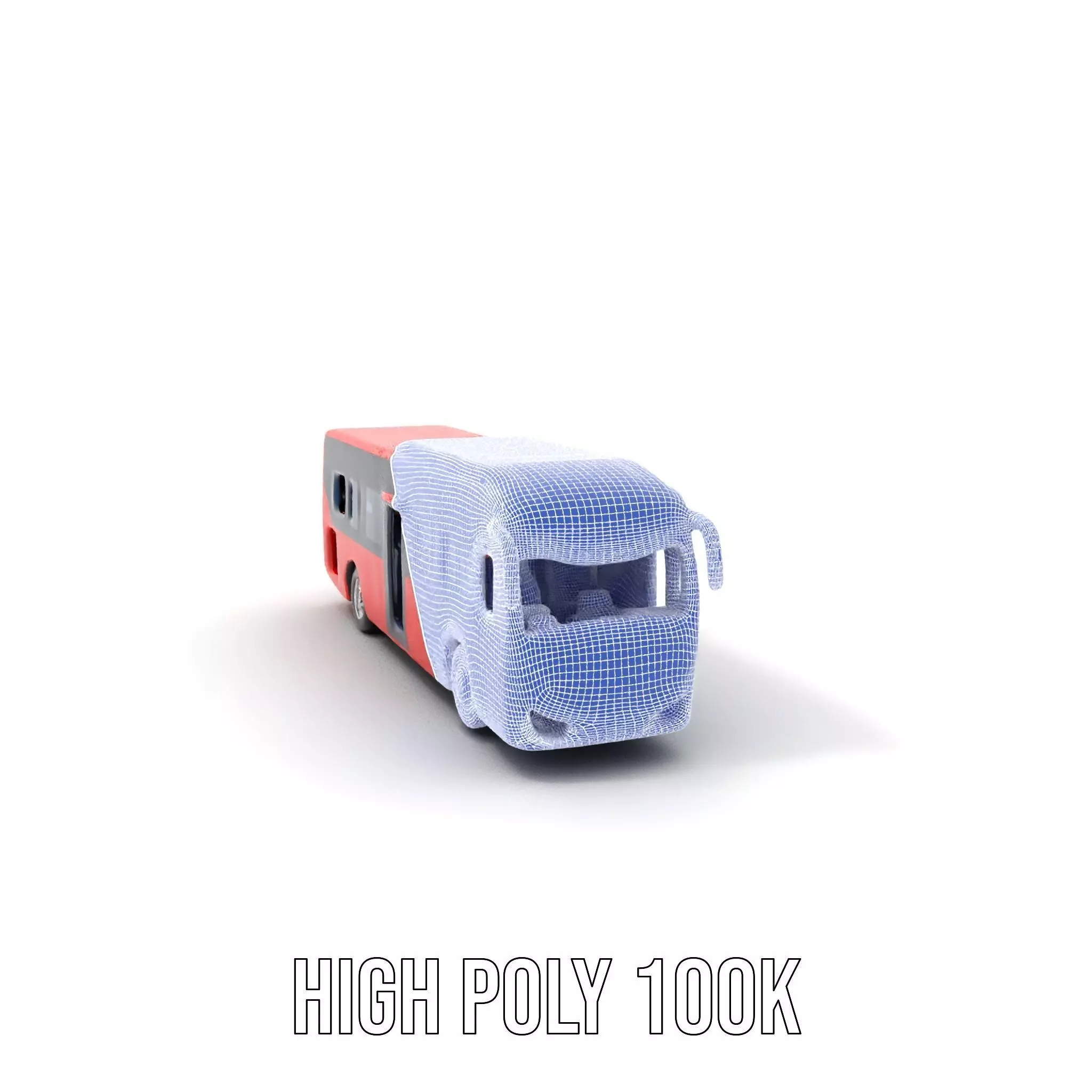 Red Urban Bus model pack Low-poly 3D model_4