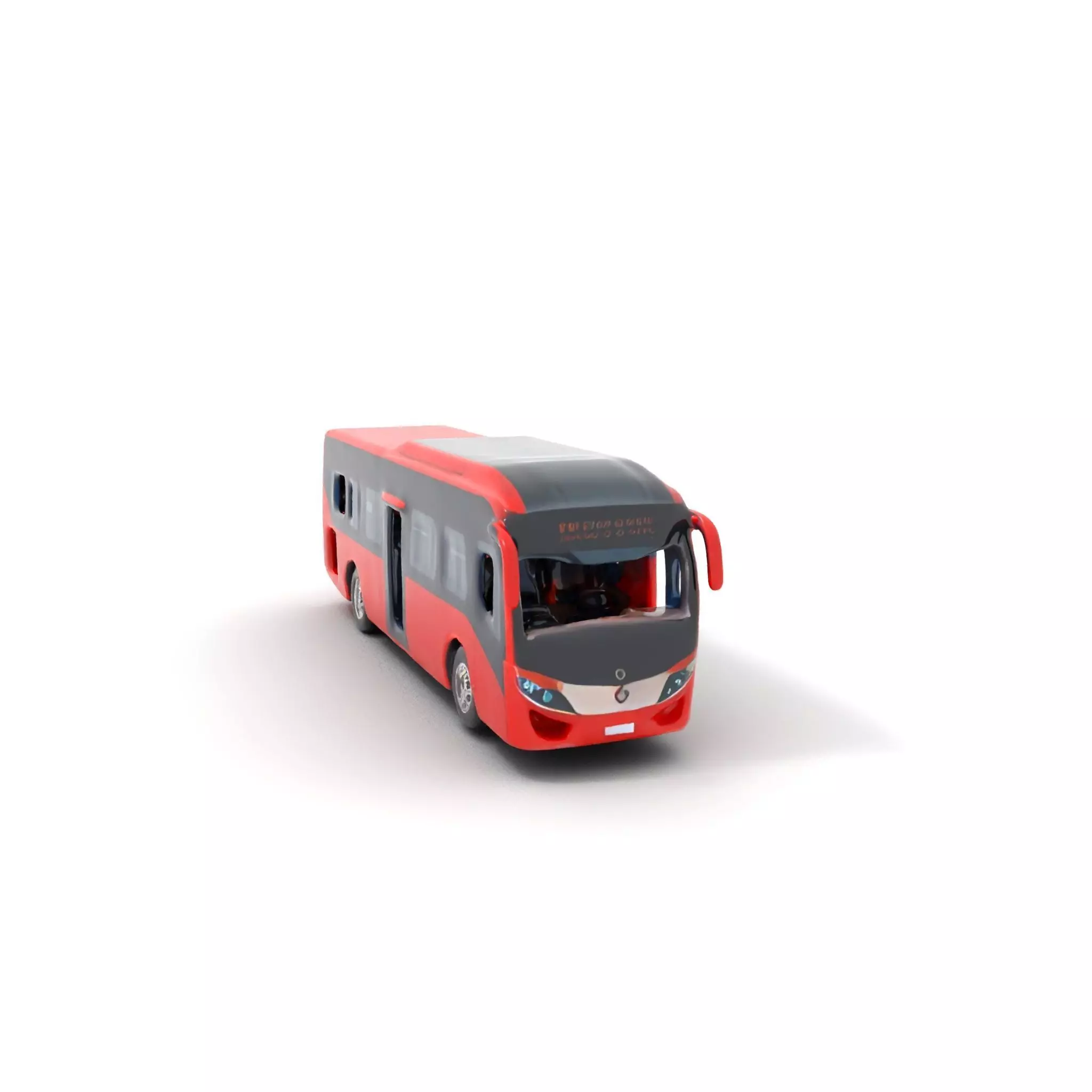 Red Urban Bus model pack Low-poly 3D model_0