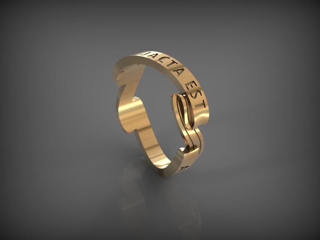 Ring ALEA JACTA EST 3D print model_2