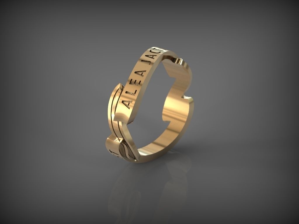 Ring ALEA JACTA EST 3D print model_1