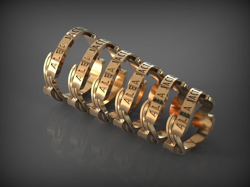 Ring ALEA JACTA EST 3D print model_5