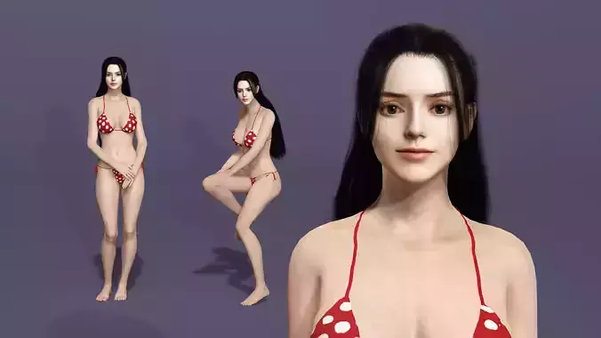 High-Quality Realistic Bikini Girl 3D Model sexy beauty woman