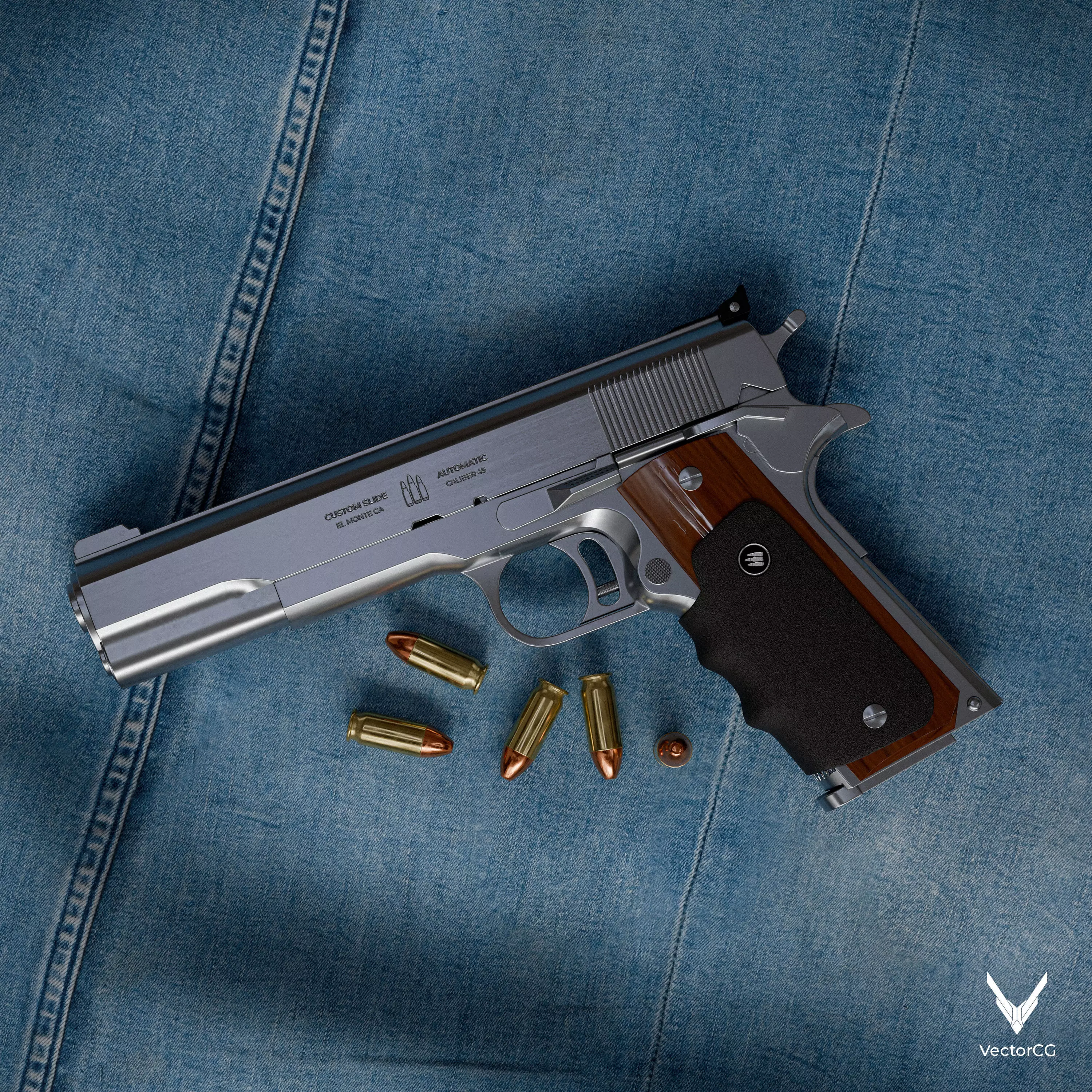 AMT Hardballer Low-poly 3D model_5